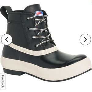 XTRATUF Women's Black and White Ankle Rain Boot